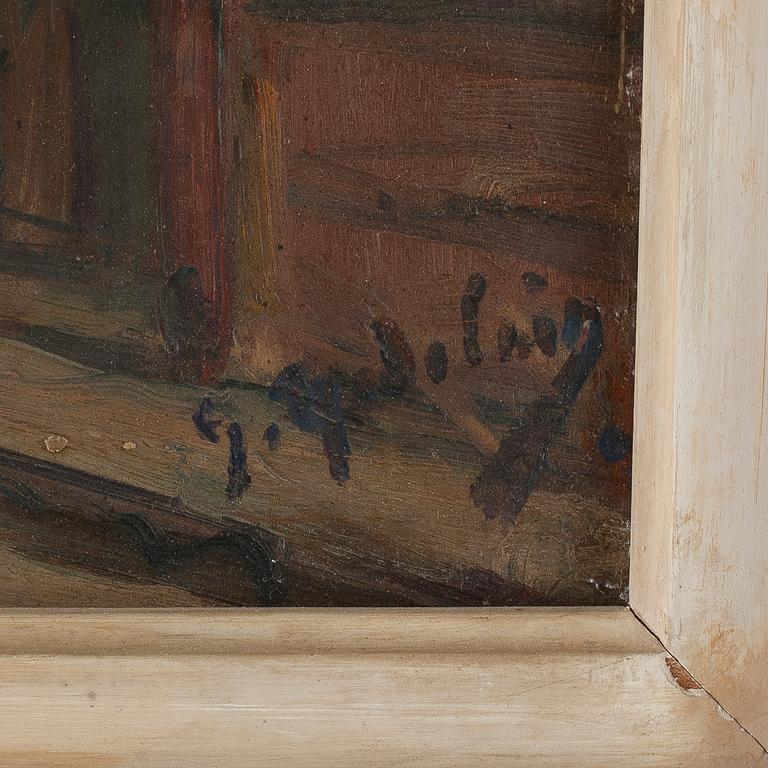 GUSTAVE MADELAIN, olja på pannå, sign o dat 1923 a tergo.