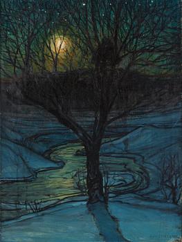 367. Otto Hesselbom, Moonlit winter night.