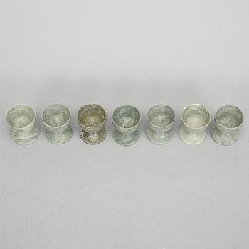 ÄGGKOPPAR, 7st, kolmårdsmarmor, 1800-tal.