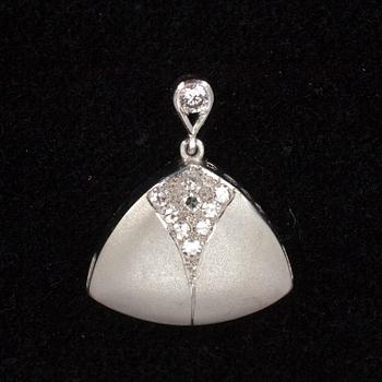HÄNGE, vitguld 18K, små diamanter, vikt 1,9 g.
