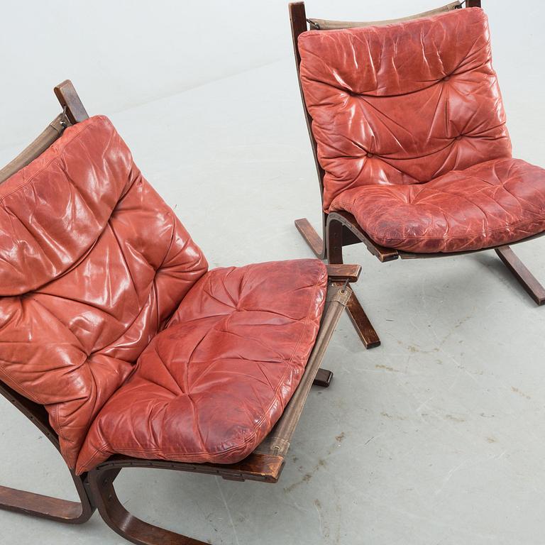 FÅTÖLJER, ett par Ingmar Rolling, Westnofa Furniture, Norge, 1970-tal.