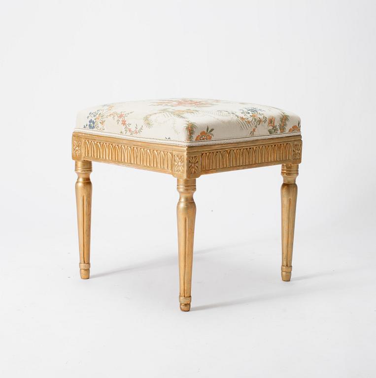 TABURETT, Louis XVI-stil, tidigt 1900-tal.