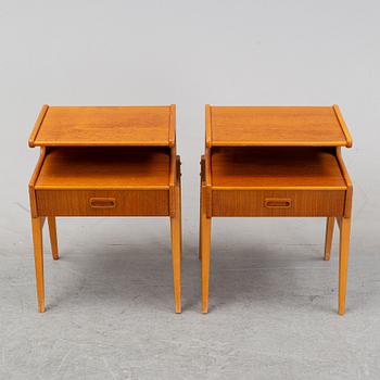 A pair of bedside tables, teak, 1950/60's.