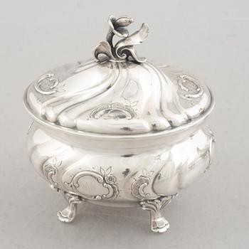A Three Piece Silver Coffee Service, including mark of CG Hallberg, Stockholm 1961.