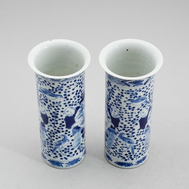 VASER, 1 par, porslin, Kina, 1800-/1900-tal.