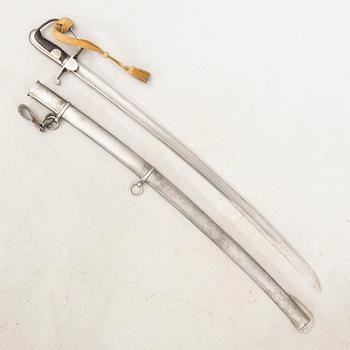 A Swedish artillery sword , 1831 pattern. with scabbard.