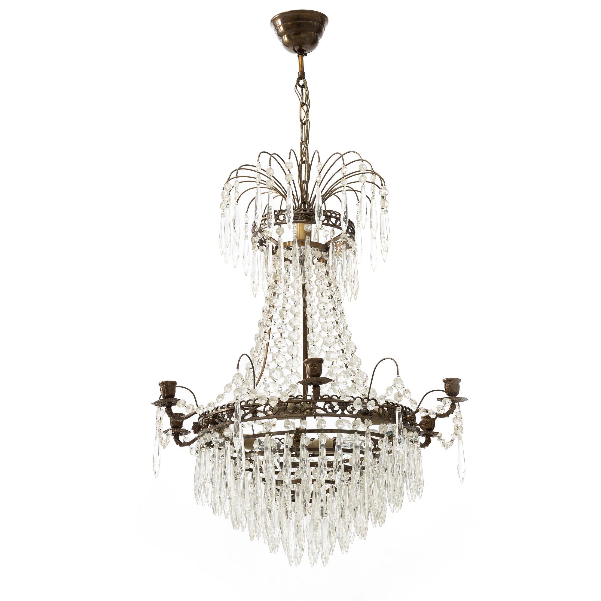 An Empire-style chandelier, circa 1900.