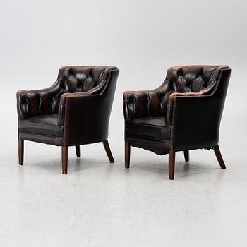 Armchairs, a pair, purchased from Georg Hensher, second half of the 20th century.