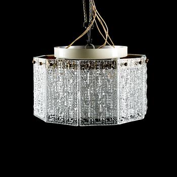 TAKLAMPA, sannolikt Carl Fagerlund, Orrefors, 1900-talets andra hälft, höjd 22 cm.