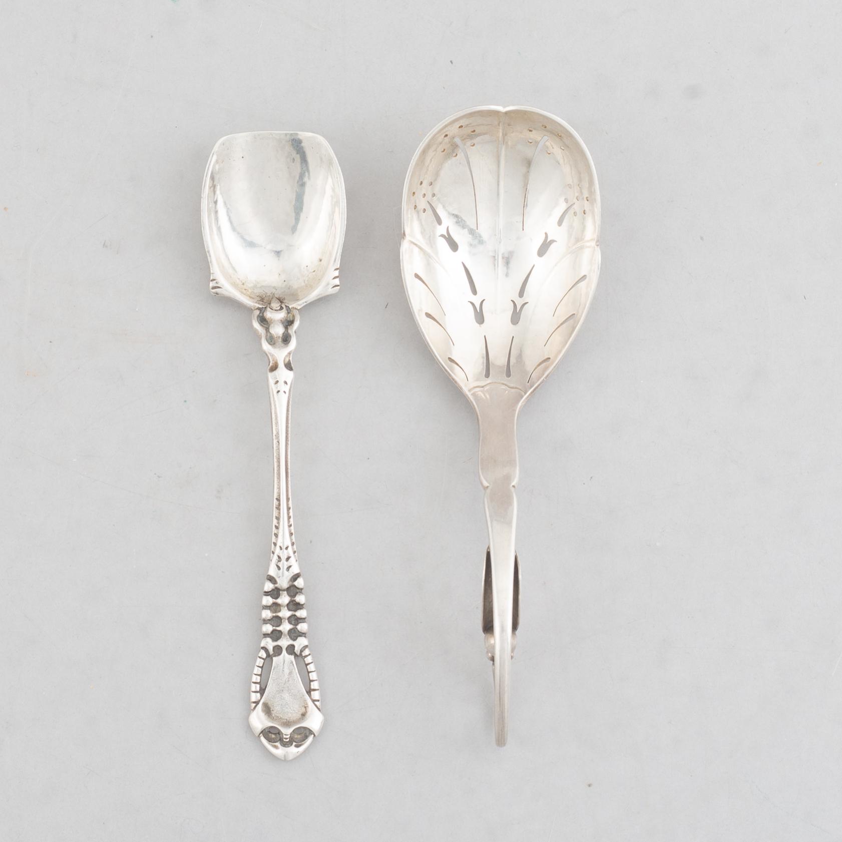 Two Silver Serving Spoons, including Georg Jensen.
