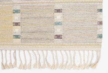 Barbro Nilsson, a carpet, 'Falurutan gul S', flat weave, c. 200 x 150 cm, signed AB MMF BN.