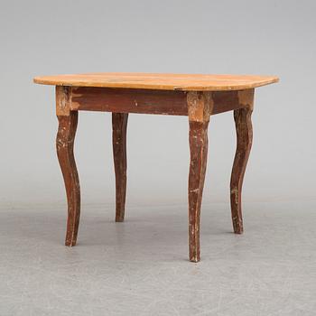 A provincial pine Rococo table, 18th/19th Century.