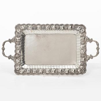 Tray, silver, 20th century.