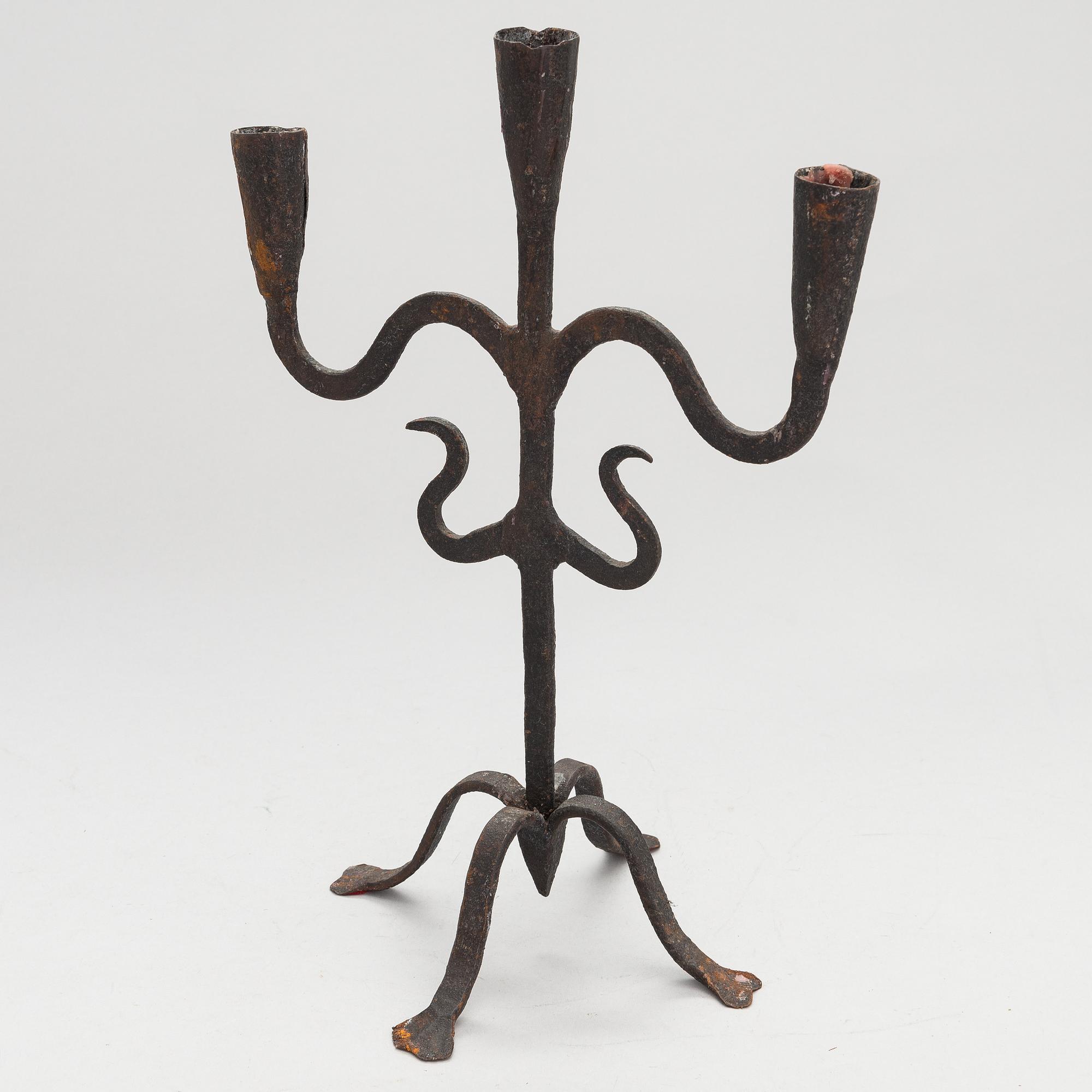 Ljusstake, järnsmide, 1700-tal.