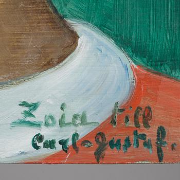 ZOIA KRUKOVSKYA LAGERKRANS, olja på pannå, signerad.