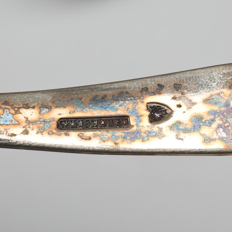 SOPPSLEVAR, 2 st, silver. 1800-tal.