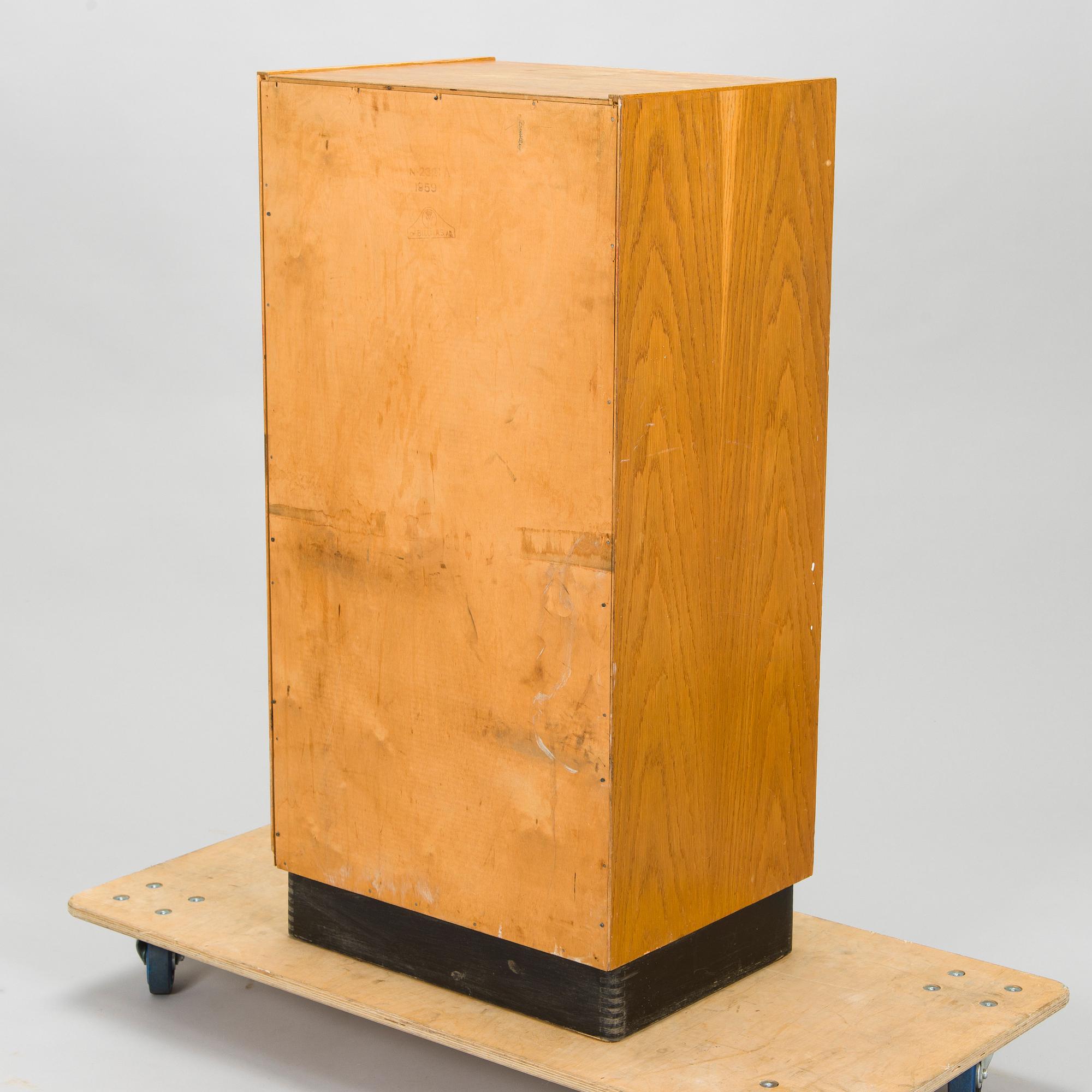 A Billnäs oak wood archive cabinet, Finland mid-20th century.
