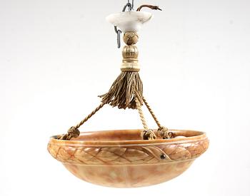TAKLAMPA, alabaster, tidigt 1900-tal.