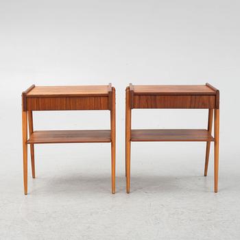 A pair of bedside tables, Carlströms & Co Möbelfabrik, Bjärnum, 1950's/60's.