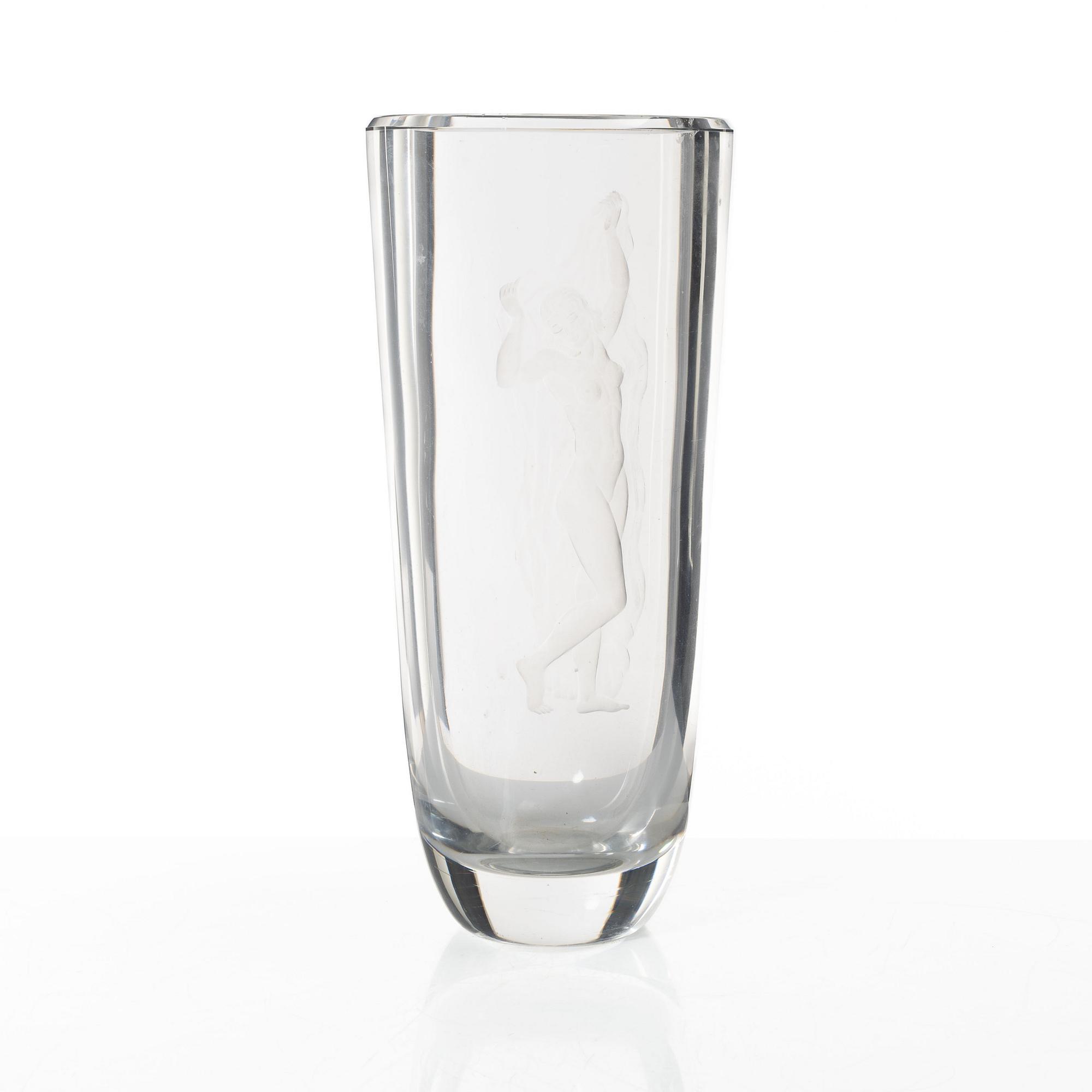 Edvin Öhrström, a glass vase, Orrefors 1942.