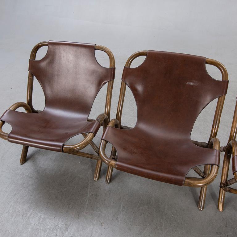 Chairs, Bamboo, 4 pcs,  Spain 1970s.