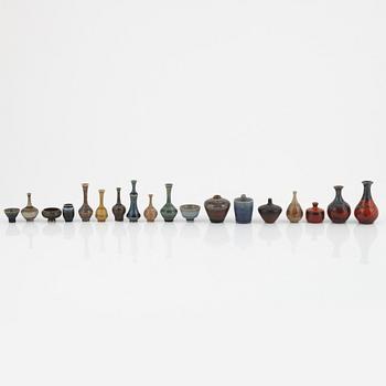 A set of eighteen miniatures including works by John Andersson, Höganäs and KEH Haber, Torekällsberget, Södertälje.