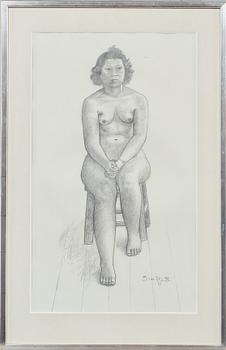 BROR HJORTH, teckning, signerad.