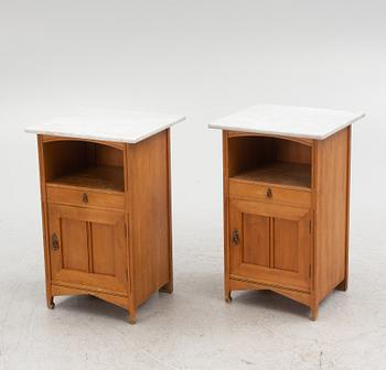 Bedside tables, a pair, Art Nouveau, early 20th century.