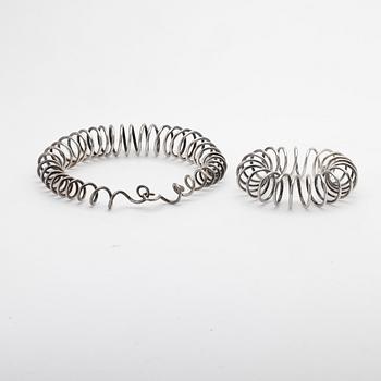 Necklace and Bracelet, Sterling Silver.