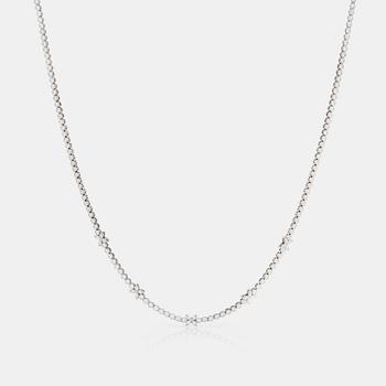 762. A brilliant- and marquise-cut diamond line necklace, signed Tiffany & Co. Total carat weight circa 5.00 cts.