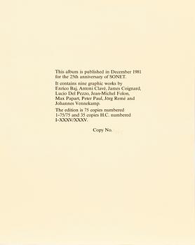 Graphic portfolio, 9 sheets, "Music Maestro Please II", 1981.