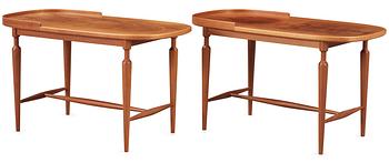 473. A pair of Josef Frank mahogany tables by Svenskt Tenn.