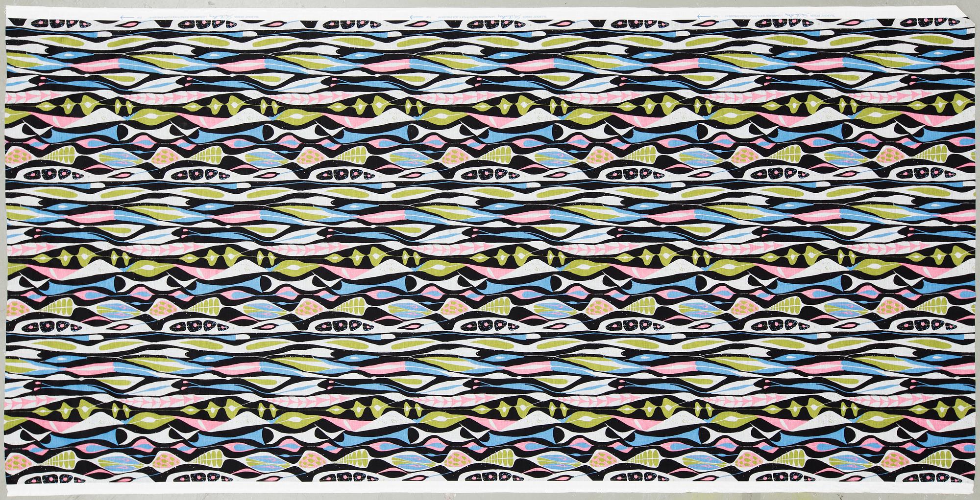TYG, bomull/lin, " Bulbous" Stig Lindberg. Ljungberg Factory. Ca 299 x 151 cm.