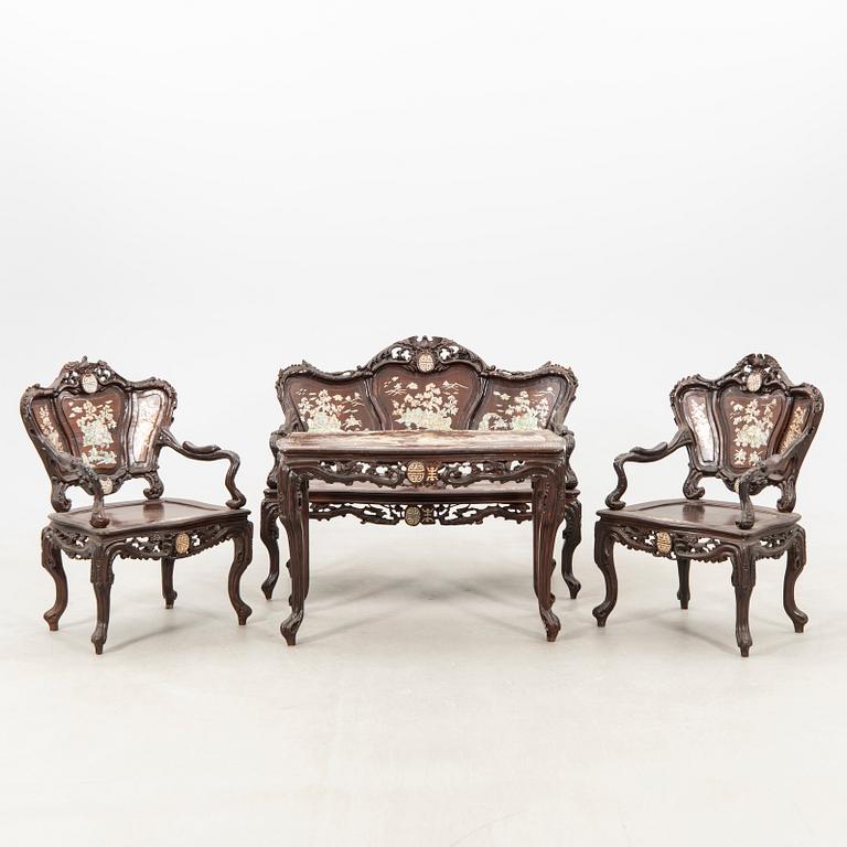 Furniture set, four pieces, China, first half of the 20th century.