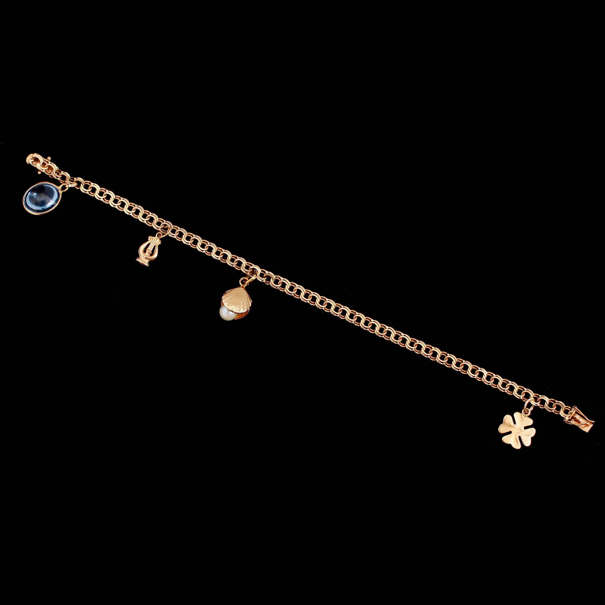 ARMBAND, 18 k guld, 1960, bismarcklänk. Vikt ca 9 gram.