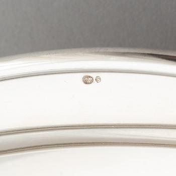 A sterling silver serving dish with lid, import marks for Sweden.