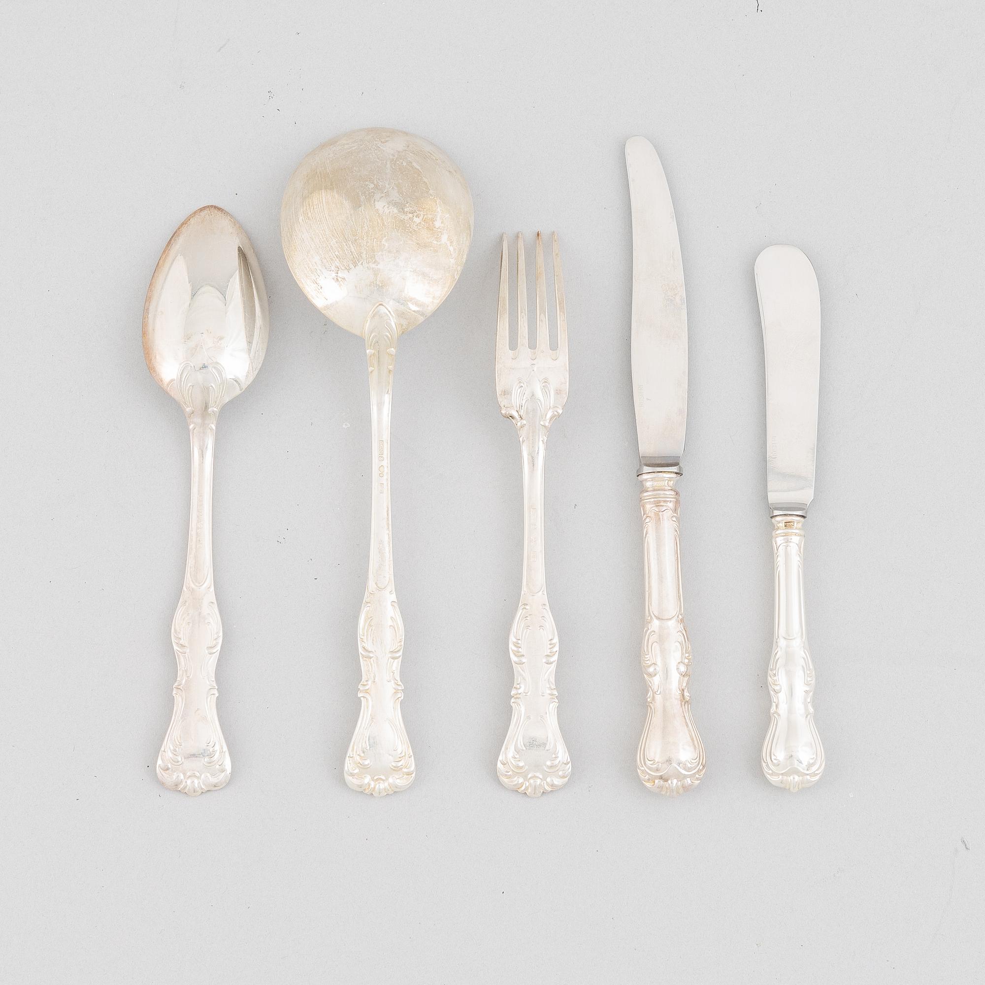 A 41-piece silver flat wear set, model "Prins Albert", GAB, Stockholm, Sweden, 1963-64.
