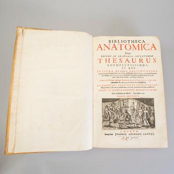 BOOKS, Daniel LE CLERC & Iacbous MANGETUS, Bibliotecha Anatomica Theasaurus, Chovet, Geneve, 1685.