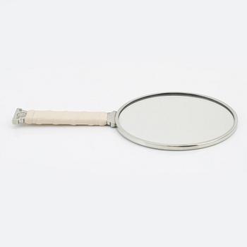 Eric Ericsson, a pewter and leather hand mirror 'Självbild Nr 3', 2012.