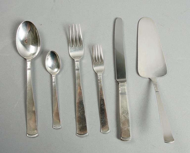 BESTICKUPPSÄTTNING, 46 delar, silver, GAB, Rosenholm, 1960/70-tal.