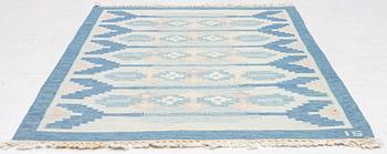 Ingegerd Silow, a flat weave rug, signed IS, c. 195 x 140 cm.