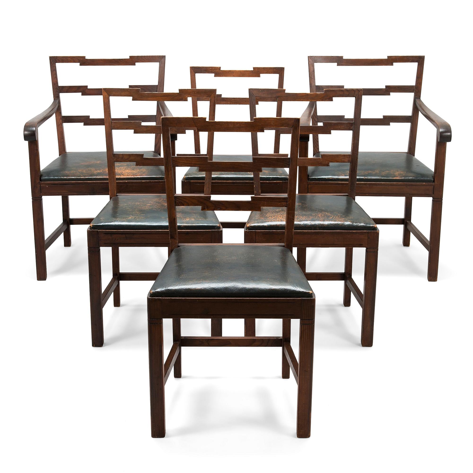 MIKKO S. NUPPONEN, a set of six 1930's 'Jukola' chairs for HMN Huonekaluliike Mikko Nupponen. Finland.