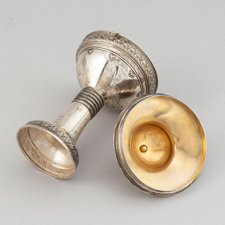 A parcel-gilt cup, maker's mark CG Hallberg, Stockholm, 1906.