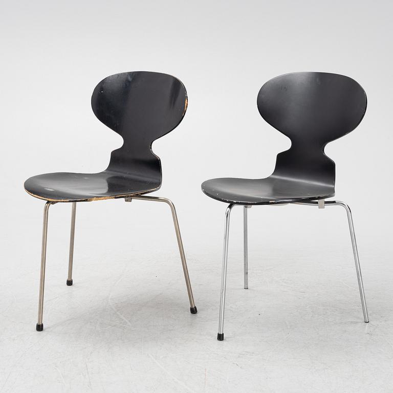 Arne Jacobsen, five 'Ant' chairs, Fritz Hansen, Denmark.