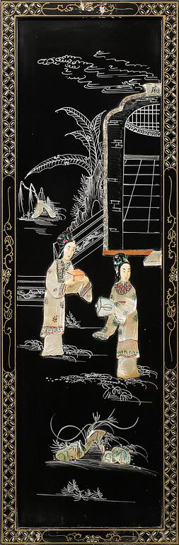 VÄGGPLAKETTER, 4 st, Kina, 1900-tal.