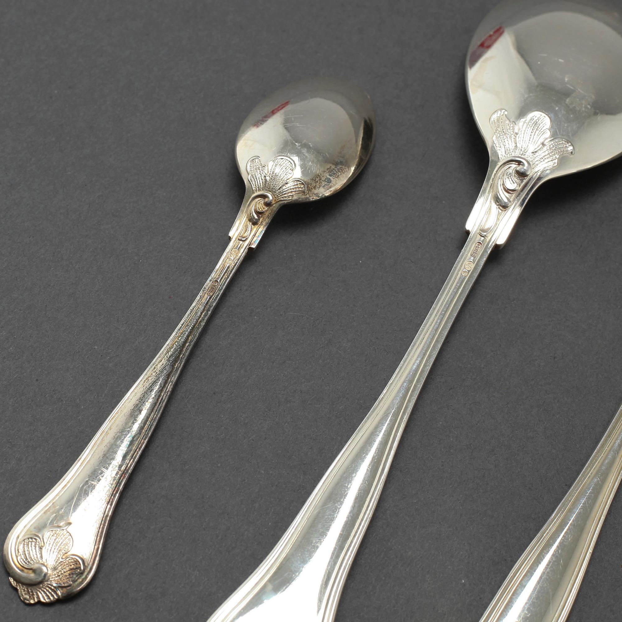 A set of silverware of 66 pcs with Swedish import markings.