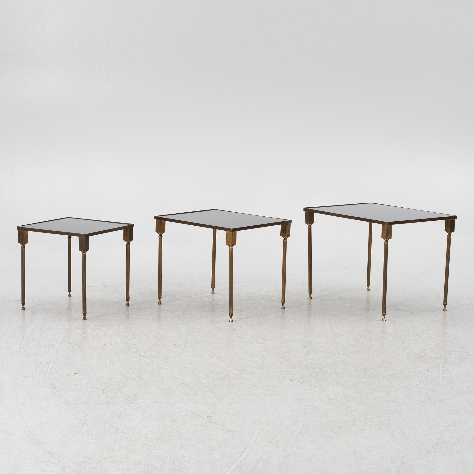 A three.piece nesting table, second half of the 20th century.