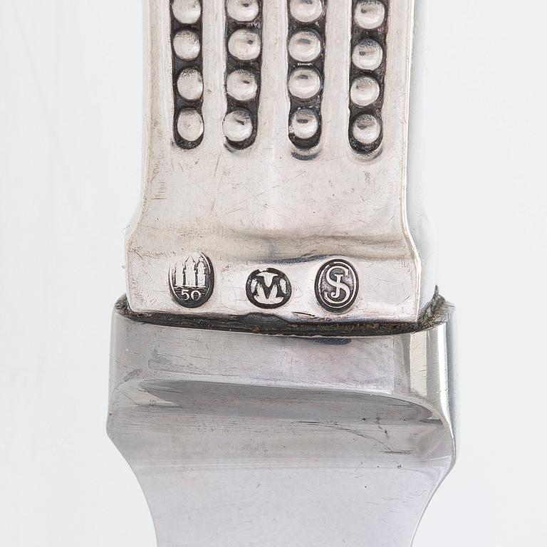 Jens Quistgaard, bestickservis, 35 dlr, silver, "Champagne",  Danmark 1950-52.