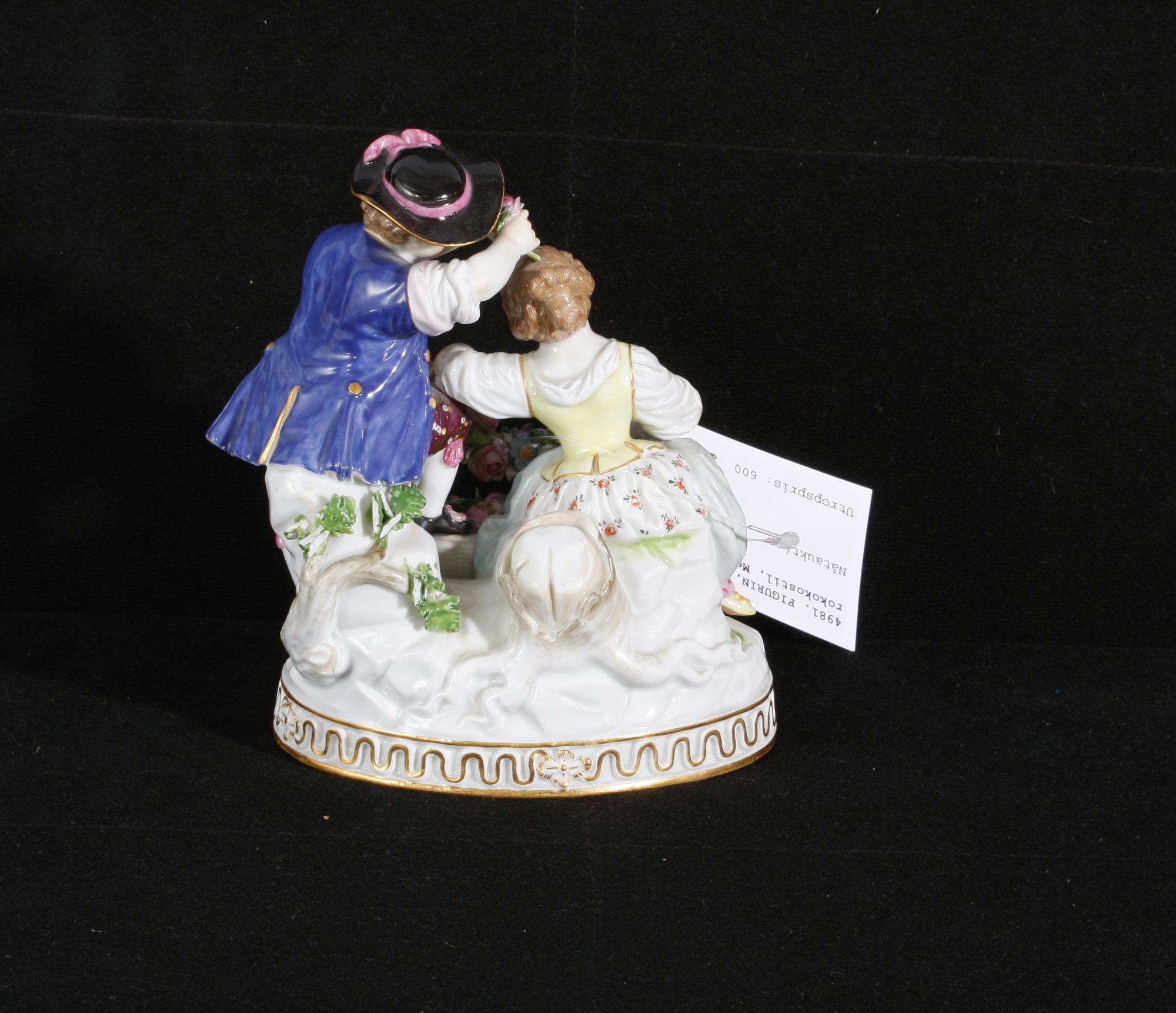 FIGURIN, porslin, rokokostil, Meissen.