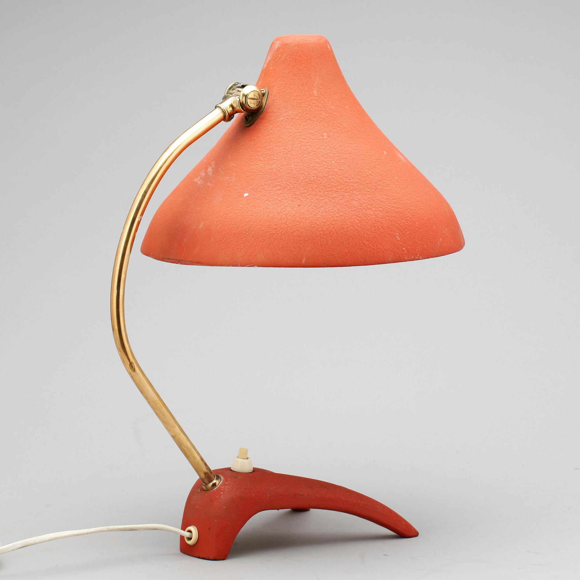 BORDSLAMPA, metall, EWÅ, Värnamo, 1900-talets mitt.